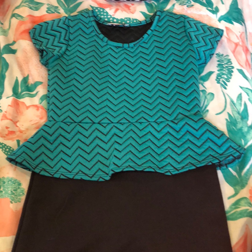 Teal chevron dress (children’s size)